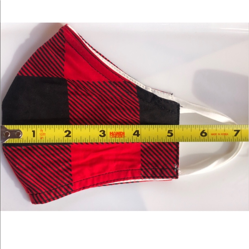 NEW Red & Black Buffalo Check Face Mask - Picture 2 of 11